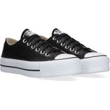 Sneakers - Leer - Effen - Platte Hak - Metalen Oogjes