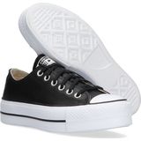 Sneakers - Leer - Effen - Platte Hak - Metalen Oogjes