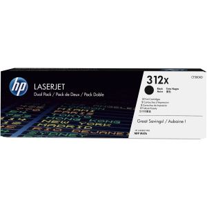 HP 312X Black Dual Pack LaserJet Toner Cartridge tonercartridge 2 stuk(s) Origineel Zwart