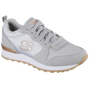 Skechers g 85 gold'n gurl dames Sneaker, Light Gray Suede/ Nylon/ Mesh/ Rose Gold Trim, 35 EU