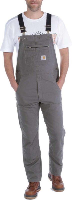 Carhartt - Rigby Bib - Werkoverall - Grind - 8 oz, 98% Katoen/2% Spandex, Verstelbare Voorbretels