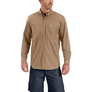 carhartt RUGGED PROF WORKSHIRT Long Sleeve DARK KHAKI mannen