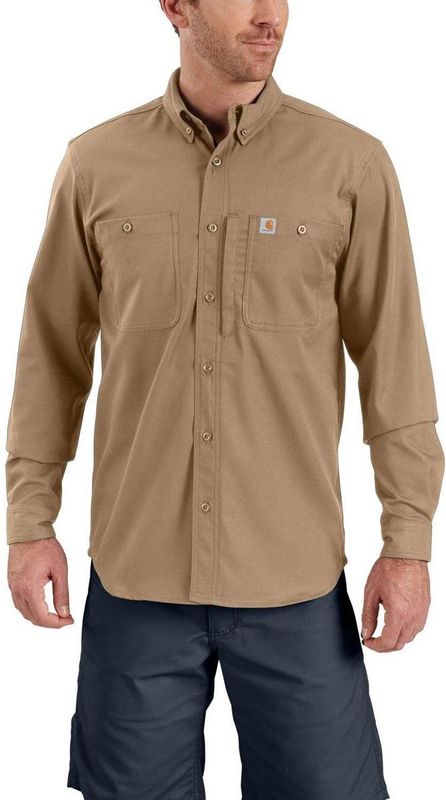Carhartt Herren Shirt Rugged Prof Workshirt L S Dark Khaki