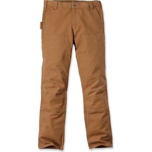 Werkbroek Carhartt Men Stretch Duck Double Front Brown-W30/L30