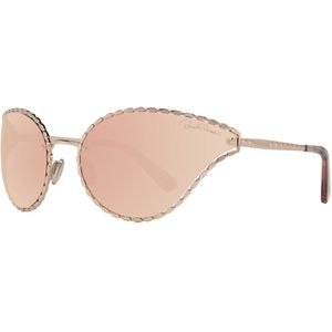 Roberto Cavalli, Accessoires, Dames, Roze, ONE Size, Rose Gold Ovale Spiegelende Zonnebril voor Vrouwen