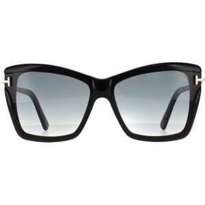 Tom Ford zonnebril leah ft0849 01b glanzende zwarte rookgradiënt | Sunglasses