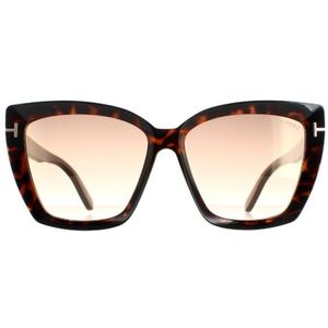Tom Ford zonnebril Scarlet FT0920 52G Donkere Havana Brown Mirror
