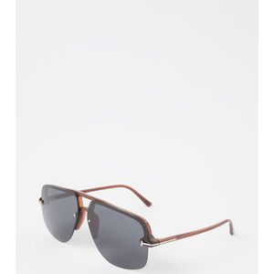 Tom Ford Hugo 02 FT1003 45V glanzende lichtbruine blauwgrijze zonnebril | Sunglasses