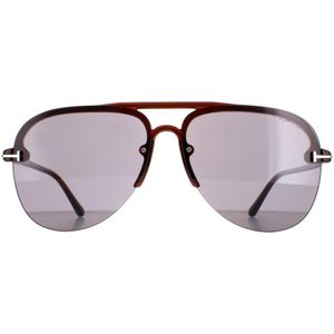 Tom Ford Terry 02 FT1004 45A glanzende lichtbruine rook zonnebril | Sunglasses