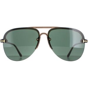 Tom Ford Terry 02 FT1004 45N glanzende lichtbruin groene zonnebril | Sunglasses