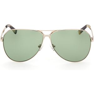 Guess, Accessoires, Heren, Geel, ONE Size, Gouden Aviator Zonnebril Groene Lens