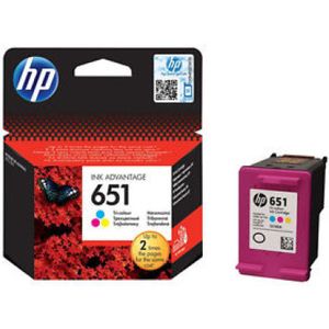 HP 651 Tri-color Original Ink Advantage Cartridge inktcartridge 1 stuk(s) Origineel Normaal rendement Cyaan, Magenta, Geel