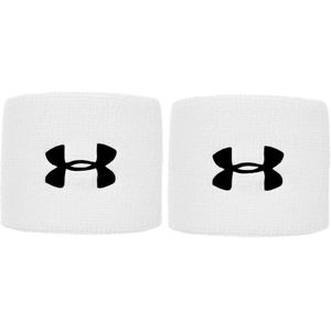 Under Armour UA Performance polsband, 2 stuks, zweetafvoerende fitnessband, flexibele zweetband met logo