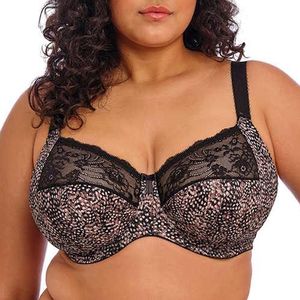 Morgan Beha met beugel, gestreept, stretch, volledige cup, niet gewatteerd, ondersteunend, Ebben, 75P