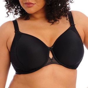 Elomi Women's Plus Size Charley Seamless T-Shirt Breathable Spacer Underwire Bra, Black, 40GG