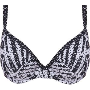 Freya - GEMINI PALM UW Moulded Plunge Bikini Top - MONOCHROME - Vrouwen