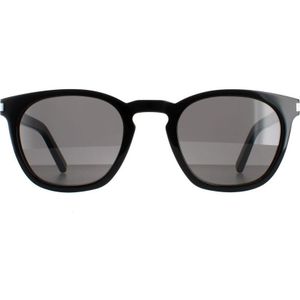 Saint Laurent Round Unisex Zwart Smoke SL28 | Sunglasses