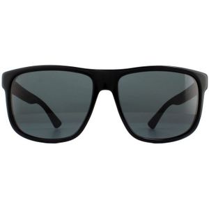 Gucci GG0010S 001 Heren Zonnebril Zwart Rubberen Grijs | Sunglasses