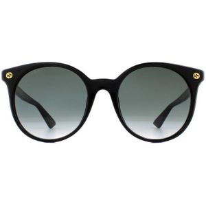 Gucci dames GG0091S 001 zonnebril, zwart (zwart/grijs), 52