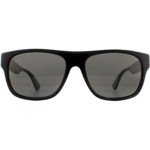 Gucci GG0341S 002 Heren Zonnebril Zwart Met Groene En Rode Streepgrijs Gepolariseerd | Sunglasses