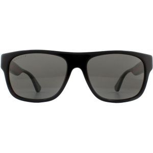 Gucci Iconische vierkante zonnebril met gepolariseerde lenzen , Black , Heren , Maat: 56 MM