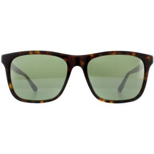 Gucci GG0381S 008 Heren Zonnebril Dark Havana Groen Silver Mirror | Sunglasses
