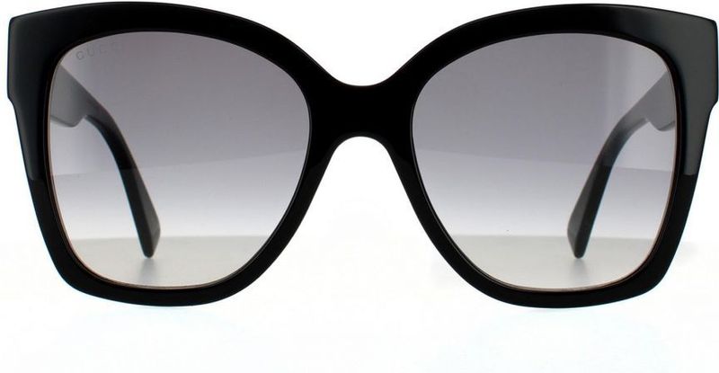 Gucci - Oversized - Zonnebril - Zwart - Acetaat, Metalen Scharnier met Emaille, Sylvie-Motieven