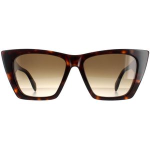 Alexander McQueen Cat Eye Dames Dark Havana Bruin Gradiënt AM0299S | Sunglasses