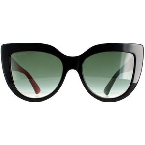 Gucci Cat Eye Dames Zwart Met Rode En Groene Gradiënt GG0164SN Zonnebril | Sunglasses