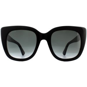 Gucci Zwarte zonnebril, stijlvol en veelzijdig , Black , Dames , Maat: 51 MM