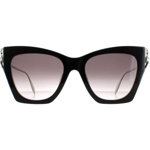 Alexander McQueen Cat Eye Dames Zwart Silver Grijs Gradient AM0375S | Sunglasses