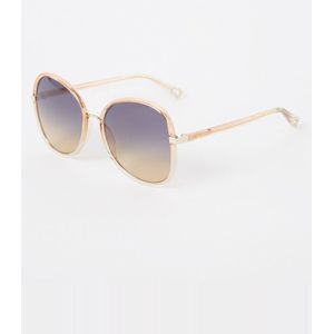 Chloé Oranje Multico Zonnebril Ch0030S 009 , Orange , Dames , Maat: 57 MM