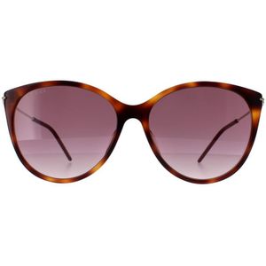 Gucci Havana/Red Shaded Zonnebril , Brown , Dames , Maat: 58 MM