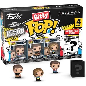 Funko Bitty Pop! Friends - Joey 4PK - Joey Tribbiani™, Ross Geller™, Rachel Green™ en een mysterie minifiguur in verrassing - 2,2 cm verzamelbaar - Stapelbaar rek inbegrepen - TV Fans