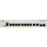 Cisco Catalyst 1000-8P-E-2G-L netwerkschakelaar, 8 GbE PoE+ poorten, 670 W PoE-verbruik, 2 1G SFP/RJ-45 Combo-poorten, zonder ventilator, verbeterde beperkte levenslange garantie (C1000-8P-E-2G-L) wit