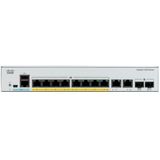 Cisco Catalyst 1000-8P-E-2G-L netwerkschakelaar, 8 GbE PoE+ poorten, 670 W PoE-verbruik, 2 1G SFP/RJ-45 Combo-poorten, zonder ventilator, verbeterde beperkte levenslange garantie (C1000-8P-E-2G-L) wit