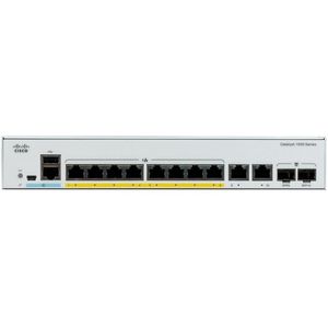 Cisco Catalyst 1000-8P-E-2G-L Netwerk Switch, 8 GbE PoE+ poorten, 670W PoE Budget, 2 1G SFP/RJ-45 Combi poorten, ventilatorloze werking, uitgebreide beperkte levenslange garantie (C1000-8P-E-2G-L)