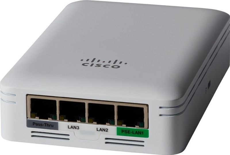 Cisco Business Access Point 145AC 802.11ac 2x2 Wave 2-4 poorten GbE One PoE - wandplaat, beperkte levenslange bescherming (CBW145AC-E)