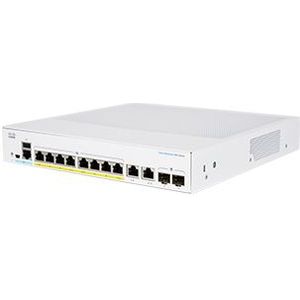 Cisco CBS350-8P-E-2G Business Management Switch | 8 GE-poorten | PoE | Alim Extern | 2 x 1G combi-poorten | Levenslange beperkte garantie (CBS350-8P-E-2G)
