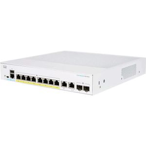 Cisco Business CBS250-8P-E-2G Smart Switch | 8 poorten GE | PoE | Ext. Voeding | 2x 1G Combo | beperkte bescherming van het leven (CBS250-8P-E-2G)