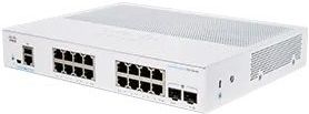 Cisco CBS250-8FP-E-2G Business Smart Switch, 8 GE-poorten, volledige PoE, externe voeding, 2x1G combo-poorten, beperkte levenslange garantie (CBS250-16T-2G-EU) zilver.