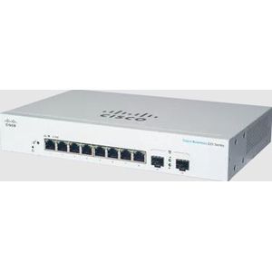Cisco - CBS220-8T-E-2G - Smart Business Switch - Zwart - 8 GE-poorten, 2 x 1G SFP-poorten