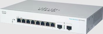 Cisco - CBS220-8T-E-2G - Smart Business Switch - Zwart - 8 GE-poorten, 2 x 1G SFP-poorten