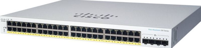 Cisco - Cbs220-24p-4x - Switch - EU - Beheerd, 24 Gigabit Ethernetpoorten, 4 SFP+ modules, 128 Gbit/s switching capaciteit