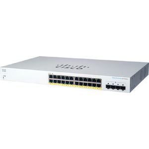 Cisco - CBS220 - Smart GE PoE Switch - Zwart - 24 Gigabit Ethernet-poorten
