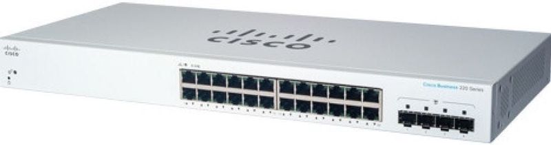 CISCO - CBS220-24T-4G-EU - Switch - Wit - Managed, 24 Poorten, 10/100/1000 Mbit/s