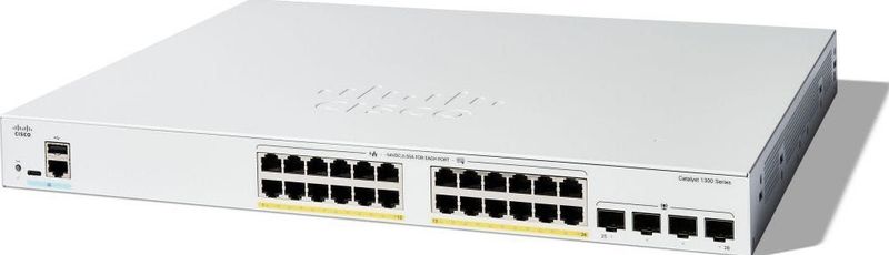 Cisco - Catalyst 1300 - Netwerkschakelaar - Grijs - 24 Poorten, PoE 375W, 19 Inch Rack