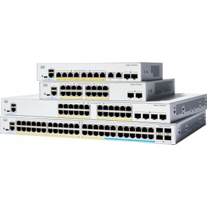 Cisco - Catalyst 1300 - Netwerkschakelaar - Grijs - 24 PoE-poorten, 24x RJ45, 4x SFP, 195W PoE-budget