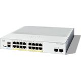Cisco Catalyst 1300-16FP-2G - Managed Switch - 16 Poorten GE - Full PoE - 2 x 1GE SFP