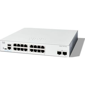 Cisco - Catalyst 1200-16T-2G - Smart Switch - 16 Poorten GE - 2 x 1-GE-SFP, Beperkte Levenslange Bescherming